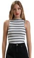 Afends Moby Hemp Striped Ladies High Neck Tank Shadow