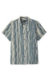 Brixton Cru Slub Woven Mens Overshirt Basalt Blue/Painterly Stripe