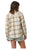 Brixton Bowery Classic Flannel Ladies Shirt Off White/Semolina/Washed Copper Plaid Skate Connection