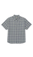 S/Double Ground Plaid Mens Shirt Blue
