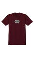 Krooked Eyes Logo Mens T-Shirt Burgundy/Black