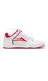 Lakai Telford Low Suede Mens Shoes White/Red Suede