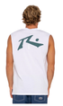 Rusty Competition Mens Muscle Tee White/Sea Spray