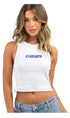 Rusty Contrast Racer Ladies Tank White