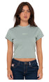 Rusty Signature Skimmer Ladies Baby Tee Faded Pistachio