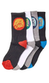 Santa Cruz Bold Shadow Dot Youth Crew Socks Black/White/Grey Marle