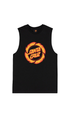 Santa Cruz Flame Ringed Dot Front Youth Muscle Tee Black