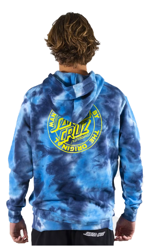Blue tie dye santa 2025 cruz hoodie