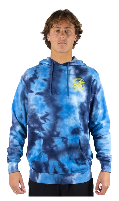 Santa Cruz Ringed Dot Mono Tie Dye Mens Hoodie Blue Tie Dye Blue Tie Dye