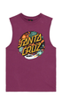 Santa Cruz Space Dot Front Youth Muscle Tee Maroon
