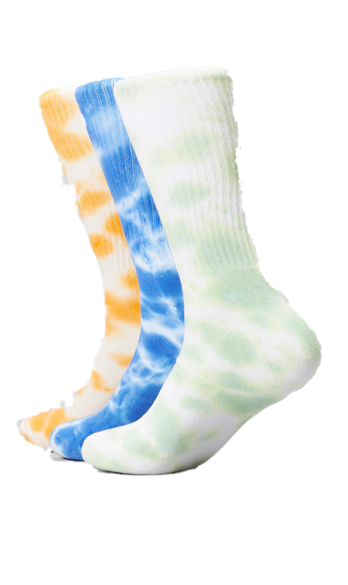 Stussy Old Skool Mens Socks 3pk Tie Dye Multi
