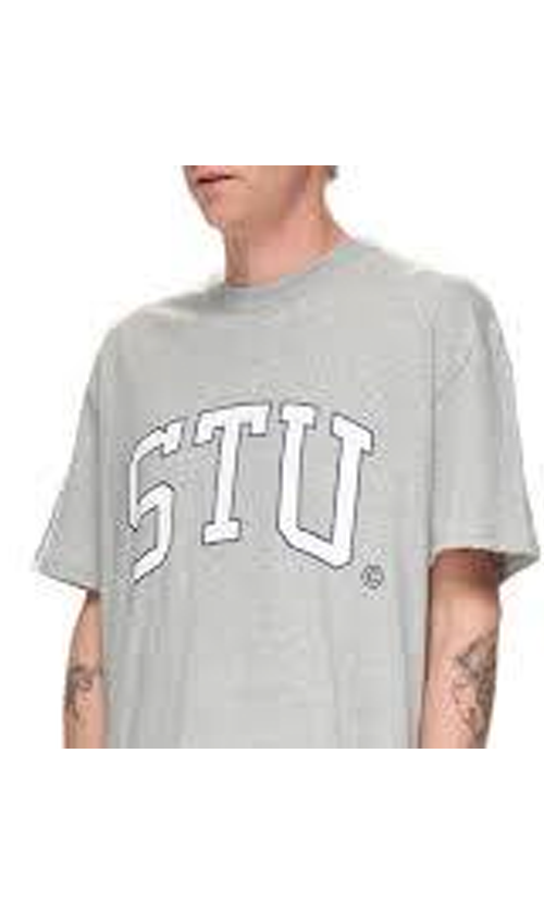 Stussy STU C Solid Mens T-Shirt Strong Grey Marle - Main Image