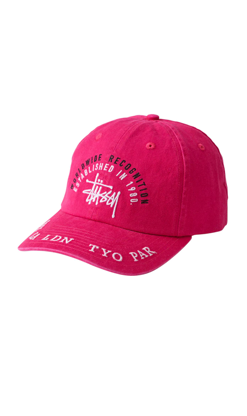 Pink stussy baseball cap sales