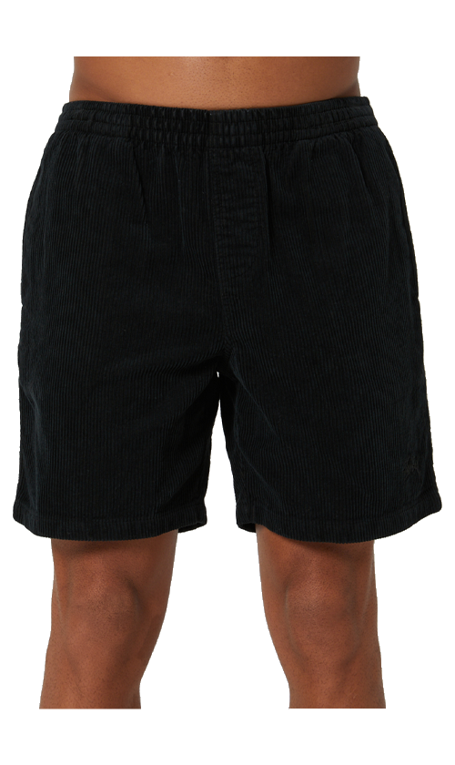 Stussy Wide Wale Mens Cord Beach Shorts Black/Black
