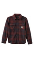 Brixton Bowery Woodburn Long Sleeve Arctic Stretch Fleece Mens Shirt Cordovan Red/Washed Navy Plaid