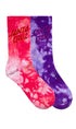 Santa Cruz Free Spirit Stack Socks 2pk Girls Youth Pink Coral Tie Dye Iris