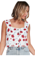 RVCA Talking Flowers Ladies Top White