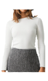 Afends Harvey Hemp Ribbed Ladies Long Sleeve Tee White