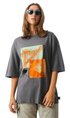 Afends Morton Recycled Ladies Oversized T-Shirt Steel