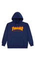 Thrasher Flame Youth Hoodie Navy