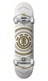 Element Hatched White/Gold Skateboard 8.0in