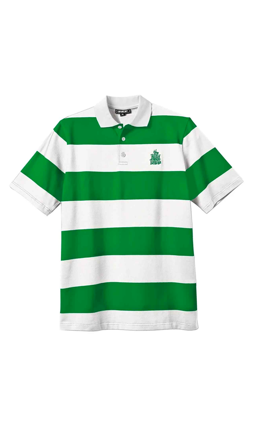 Green striped polo shirt online