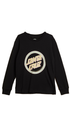 Santa Cruz Striped Reverse Dot Youth Girls Long Sleeve Tee Black