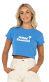 Rusty Island Vacation Ladies Cropped T-Shirt Blue Regatta