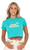 Rusty Island Vacation Ladies Cropped T-Shirt Green Lagoon