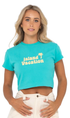Rusty Island Vacation Ladies Cropped T-Shirt Green Lagoon