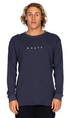 Rusty Short Cut Waffle Mens Long Sleeve Tee Navy Blue