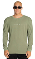 Rusty Short Cut Waffle Mens Long Sleeve Tee Savanna